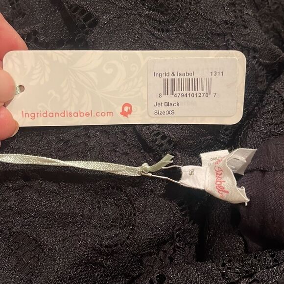 Ingrid & Isabel Maternity Black Lace Boatneck Bodycon Long Sleeve Midi Dress XS - Picture 3 of 8